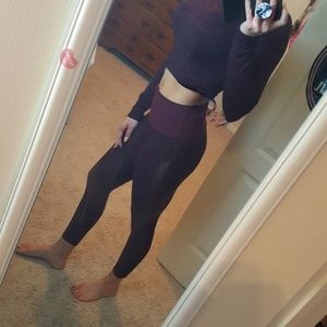 Vogo Athletica Maroon Mesh leggings